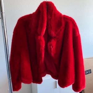 Red Faux Fur Jacket